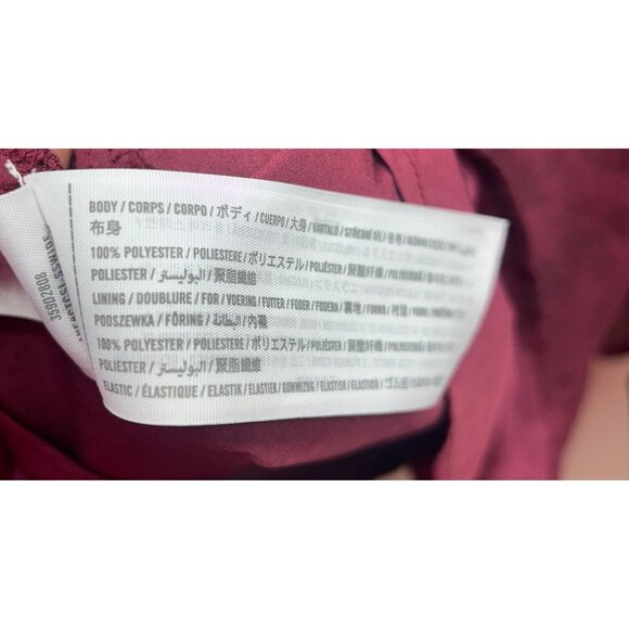 Hollister Burgundy Black Floral Babydoll Mini Dress Fairy Grunge Whimsy Goth - Picture 11 of 12